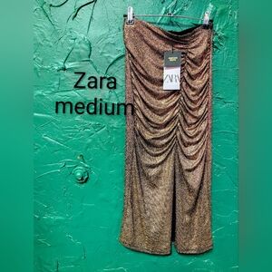 Zara Metallic Copper Skirt